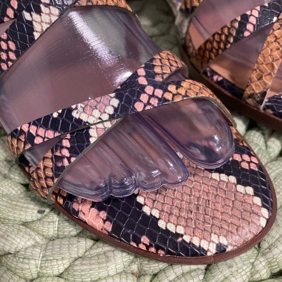 Madewell Lori Stappy Multi Color Snakeskin Leather Low Heel Sandal NWT - Picture 7 of 14